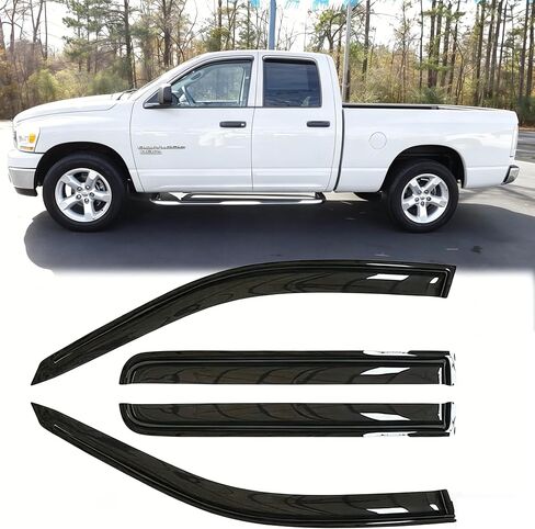عاكسات الرياح للنافذة الجانبية المقاومة للمطر لـ 2024-2025 Toyota Tacoma Double Cab مع 4 أبواب كاملة الحجم، مجموعات حماية من المطر بشريط، عاكس تهوية جميل المظهر لـ 24-25 Tacoma 94270 in Kuwait