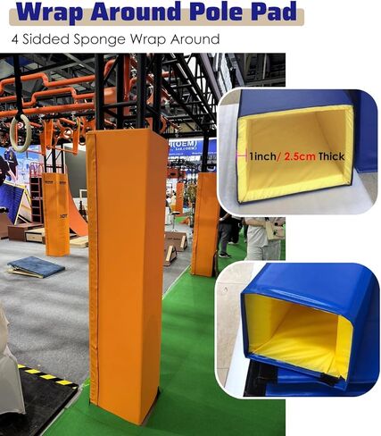 Square Pole Cushion Padding Wrap, 3ft Thick 1-Inch Square Post Protector for Gym, Basketball Pole Covers, Basement Floor Safety Padding in Kuwait