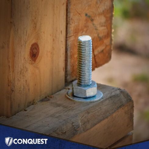 Conquest A307 قضيب ملولب مجلفن بالغمس الساخن 1/2 بوصة - 13 × 12 بوصة (8 عبوات) - قضبان ذات خيوط خشنة - تم تصنيعها وفقًا لمعايير ASTM A307 in Kuwait