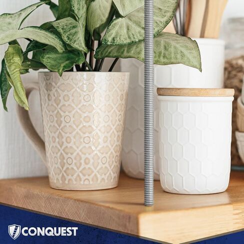 Conquest A307 قضيب ملولب مجلفن بالغمس الساخن 1/2 بوصة - 13 × 12 بوصة (8 عبوات) - قضبان ذات خيوط خشنة - تم تصنيعها وفقًا لمعايير ASTM A307 in Kuwait