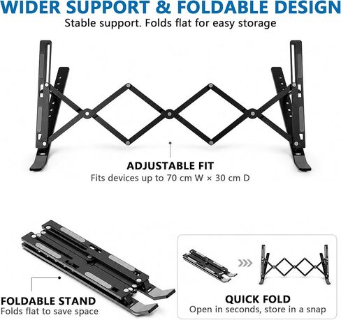 Musiin Music Production Equipment Stand Compatible with Behringer X-TOUCH,Tascam Podcast Station Mixcast 4,Roland MC-707,Adjustable Length, Foldable Design(X-Large) in Kuwait