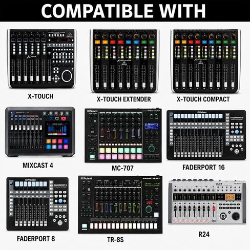 Musiin Music Production Equipment Stand Compatible with Behringer X-TOUCH,Tascam Podcast Station Mixcast 4,Roland MC-707,Adjustable Length, Foldable Design(X-Large) in Kuwait