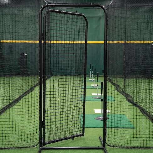 Baseball Batting Cage Door 2.8ft x 6.3ft Heavy-Duty Steel Frame Freestanding Entry Gate for Baseball & Softball Practice Cages, Easy Installation for Backyard, School & Training Facilities | Heavy-duty steel, rustproof coating, HDPE netting, easy DIY inst in Kuwait