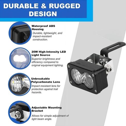 مصباح أمامي LED لـ Ridstar Q20، Ebike Light 3 Pin 20W 2000LM 6000-6500K فائق السطوع مقاوم للماء IP68 طقم ترقية التوصيل والتشغيل لركوب الليل لحماية الدراجة الإلكترونية على الطرق الوعرة in Kuwait