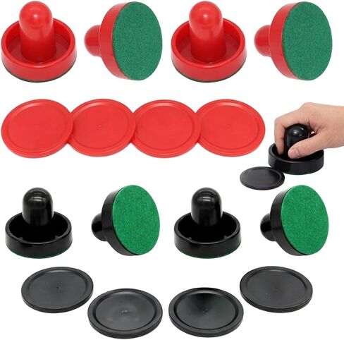 Air Hockey Pucks and Paddles Set, 16 Replacement Parts for Air Hockey Table, Smooth Surface Professional Mini Air Hockey Pucks, Standard Size Paddles with Durable Materials for Competitive Play in Kuwait