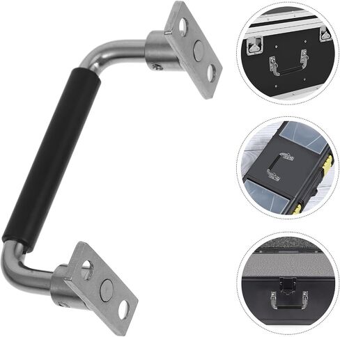 KALLORY Heavy Duty Stainless Steel Foldable U-Shaped Handle with Anti-Slip Grip for Flight Case and Equipment Box, Sturdy Flat Box Handle for Toolboxes and Storage Solutions in Kuwait