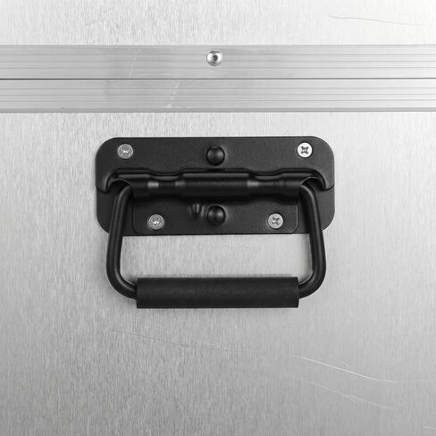 4pcs Spring Loaded Surface Mount Grab Handles Stainless Steel Folding Pull Handles with Four Holes Design for Crates and Cases Easy Installation Stable Black in Kuwait