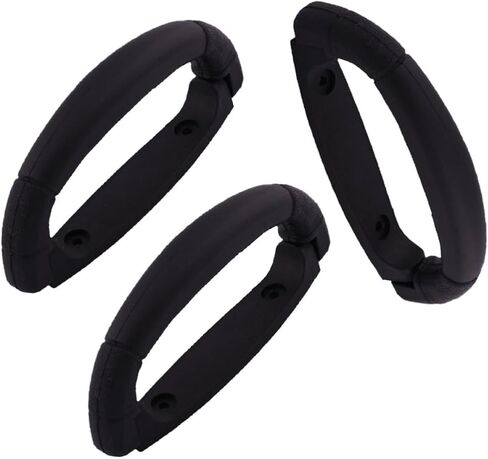 Uonlytech 3pcs Black Plastic Folding Handles for Battery Box and Panel, Ergonomic Non-Slip Pull Handles with Long Time Use and Rust-Resistant Sturdy Material in Kuwait