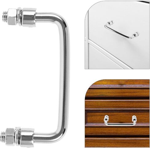 SHINEOFI Heavy Duty Folding Pull Handle for Industrial Cabinets and Toolboxes, Iron Chrome Plated with Reliable Performance and Non-Slip Grip, Silver 3.9 Inch Chest Handle Suitable in Kuwait