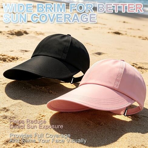 2 Pcs Sun Protection Baseball Hat for Men and Women Lightweight Wide Brim Outdoor Hats, Adjustable Quick-Dry Wide Brim Baseball Cap Black in Kuwait