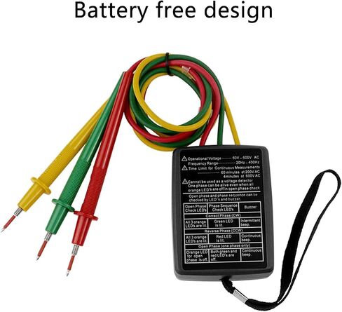 3 Phase Sequences Presences Rotation Tester Indicators Detectors Meter with LED 60V-600V 3 Phase Rotation Tester Tool in Kuwait