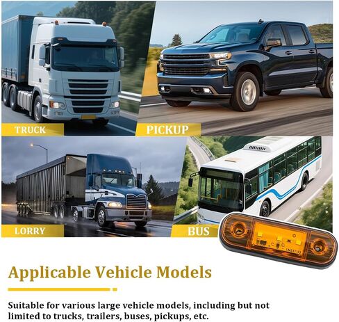 6 قطع من مصابيح LED للشاحنة الأمامية والخلفية، 3 مصابيح LED 12 فولت 24 فولت مصباح مؤشر لتخليص العلامات الجانبية الساطعة، مؤشر لتخليص المقطورة مقاوم للماء، ضوء صخري، عالمي لشاحنة مقطورة RV (أحمر) in Kuwait