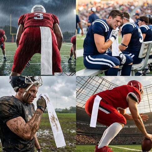 WAKALALA Football Streamer Towel with Hook and Loop, Super Absorbent, White | Quick-Dry, Microfiber, Ultra-Lightweight, Cleaning Visors, Hands and Gloves in Kuwait