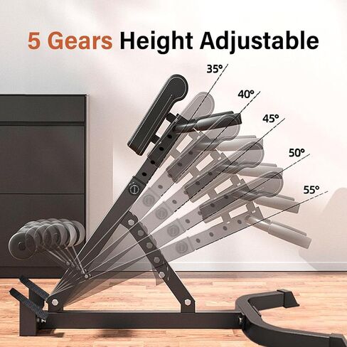 Roman Chair Hyperextension Bench, Adjustable Back Extension Machine, Heavy Duty Foldable Hyperextension Bench for Core, Glutes and Lower Back Training in Kuwait