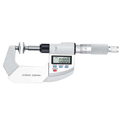 Digital Disk Micrometers with 0-1"/25mm Measuring Range, 0.00005"/0.001 mm Resolution, Metric/Inch, Measure Root Tangent Length of Gear in Kuwait