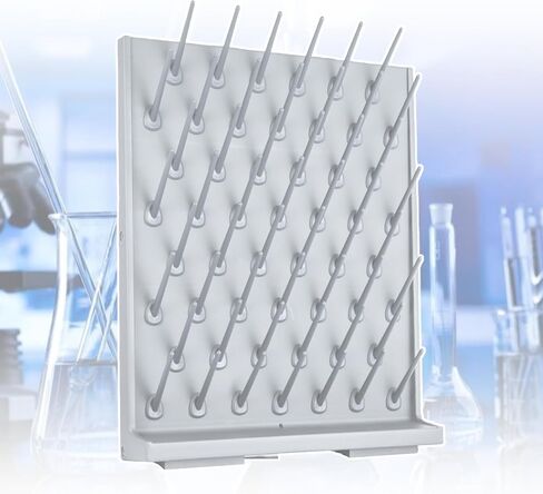 Laboratory Drying Rack with Drain Pipe - Pieces, 35° Angle Design for Fast Water Drainage of Tubes and Beakers - Ideal for Labs and Home Use in Kuwait