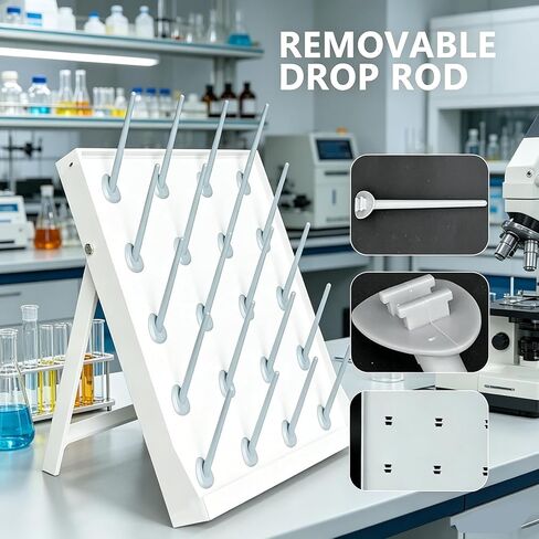 Laboratory Equipment Drying Rack, Mobile Laboratory Drying Rack, Detachable Drip Rod, Distance Between The Drip Rods is 9.5cm, for Research Institutes in Kuwait