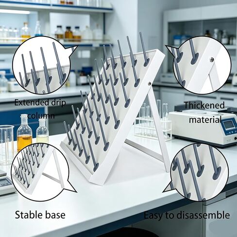 Laboratory Equipment Drying Rack, Mobile Laboratory Drying Rack, Detachable Drip Rod, Distance Between The Drip Rods is 9.5cm, for Research Institutes in Kuwait