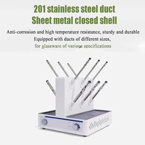 Lab Electric Drying Rack, Test Tube Bottle Drying Machine with 12 Duct, Adjustable Temperature 0~85℃ and 0~1H Timing, Dry Evenly, No Residual Water Stains, for Glass Test Tube in Kuwait