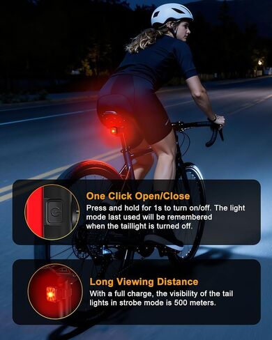 WSDCAM Bike Lights for Night Riding, 5 Modes Bike Rear Light for Cycling Safety, Rechargeable Front and Back Light, IP64 Waterproof Bright LED, Bike Headlight and Taillight, Scooter Light Kid Adult in Kuwait