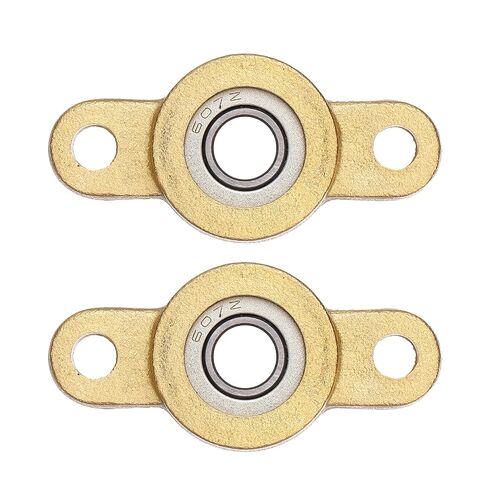 uxcell 2Pcs TF07 Pillow Block Bearings for 7mm Diameter Shaft, Self Aligning 2-Bolt Flange Bearing, Copper Housing, (ABEC 3) in Kuwait