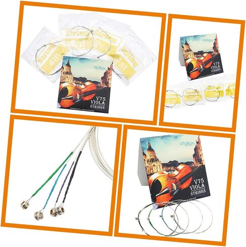 FRCOLOR 4pcs Stainless Steel Strings Replacement Metal Strings with Standard Tension for Beginners and Professionals Tone for Violas in Kuwait