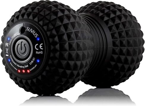Vibrating Peanut Roller - 4 Vibration Levels - Rechargeable - Muscle Roller for Deep Tissue Massage and Muscle Recovery - Massager for Back, Neck, Foot, Leg, and Body - Black in Kuwait