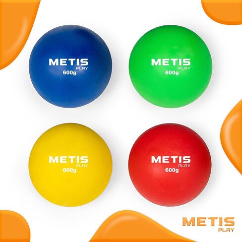 METIS لعب رمي الجلة للناشئين | عبوة من 4 قطع | 0.4 رطل - 1.3 رطل | ألوان نابضة بالحياة - معدات رياضية للمضمار والميدان الداخلية/الخارجية in Kuwait