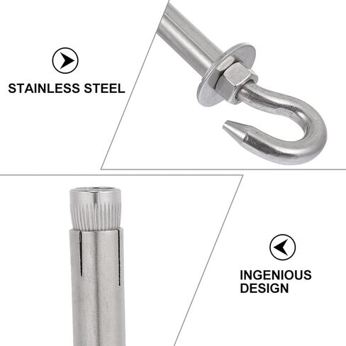TEHAUX 2pcs Stainless Steel Expansion Hooks Heavy Duty Swing Hangers Large Load-Bearing Capacity and Simple Operation for Canopy and Air Conditioning Fixation in Kuwait