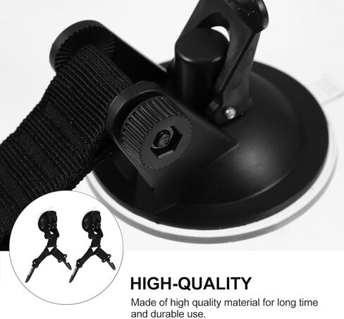 Veemoon Heavy Duty Suction Cup Anchors Black Color Silicone and Plastic Material 2 Pcs with Securing Hooks Easy to Use for Truck and Tarp Outdoor Camping Accessories in Kuwait