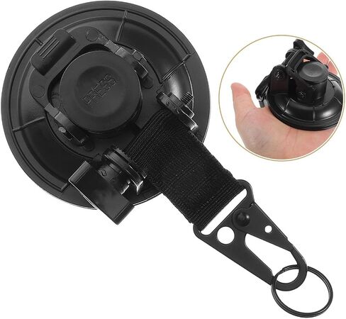 Heavy Duty Nylon and Plastic Material Black Suction Cup Hook with Strong Suction Power and Portable Design for Securing Tents and Pet Car, for Camping and Outdoor Use in Kuwait