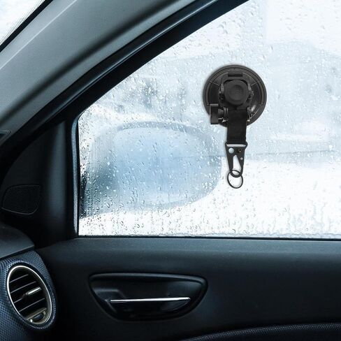 Kichvoe Heavy Duty Suction Cup Anchor with Securing Hook for Outdoor Camping and Pet Car, Waterproof Nylon and Plastic Material, Portable Design Black 9cm Strong Vacuum Suction Cup in Kuwait