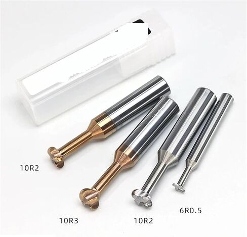 Milling machines, Radius Corner T Slot End Mill Carbide Cutter Concave Arc Machining Steel Aluminum Tool 6mm R0.5 R1 R1.5(10x1.5R0.75xD10x60) in Kuwait