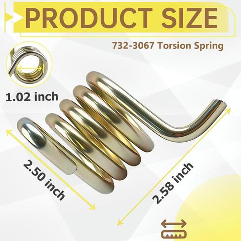 732-3067 Torsion Spring، يناسب جزازة العشب Cub Cadet Z-Force GT Tank | يناسب موديلات 42 بوصة و44 بوصة و48 بوصة و50 بوصة و54 بوصة و60 بوصة 2550 و2544؛ يستبدل 19A40013، 19B40016، 208، و209 in Kuwait