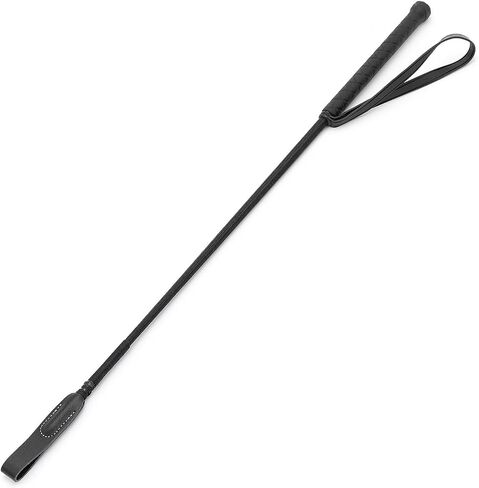 Jeffers Equine Horse Riding Crop for Equestrian Training – Durable Fiberglass Shaft with Leather Slapper & Rubber Grip – Riding Aid for English, Western, Dressage, & Show Riders - Brown 24½" in Kuwait