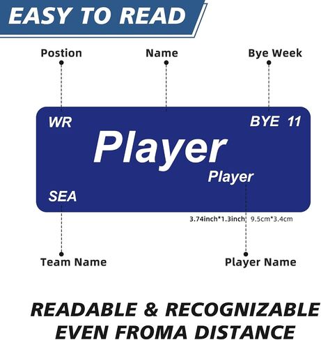 مجموعة JauniQ 2026 Fantasy Football Draft Kit - 5 × 3.3 قدم - ما يصل إلى 14 فريقًا، مع أكثر من 660 ملصقًا محدثًا للاعبين، ملصقات فارغة، 2026-2027 Fantasy Football Draft in Kuwait
