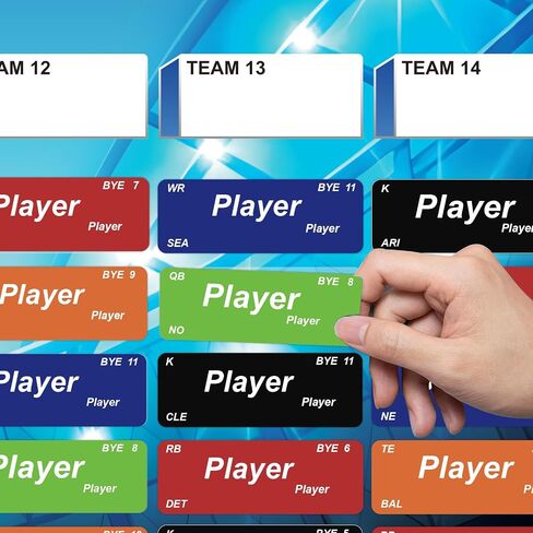 مجموعة JauniQ 2026 Fantasy Football Draft Kit - 5 × 3.3 قدم - ما يصل إلى 14 فريقًا، مع أكثر من 660 ملصقًا محدثًا للاعبين، ملصقات فارغة، 2026-2027 Fantasy Football Draft in Kuwait