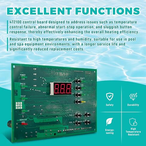 472100 Digital Display Temperature Controller Board Fit for Pentair MiniMax NT Series Pool and Spa Heater Fit for HTR 200 250 300 400 Models, Includes Temperature Control Board and Keypad in Kuwait