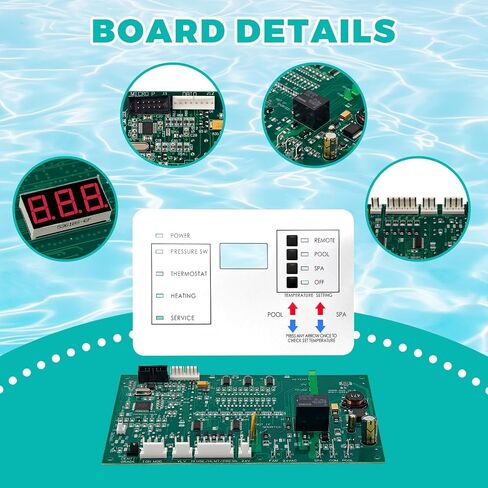 472100 Digital Display Temperature Controller Board Fit for Pentair MiniMax NT Series Pool and Spa Heater Fit for HTR 200 250 300 400 Models, Includes Temperature Control Board and Keypad in Kuwait