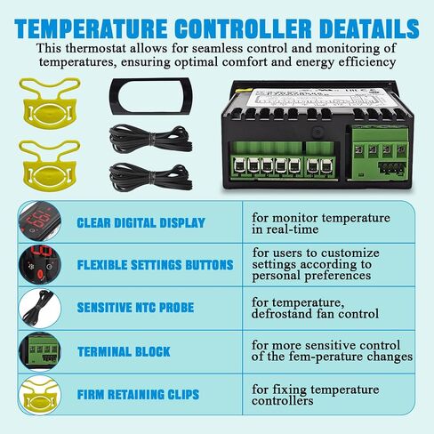 PZGXC0E112K Digital Temperature Controller 115V with Temperature Sensor Probe Compatible with Carel & Main Street Equipment BMR-23-F BMR-49-F Replaces# IR33F0AHA0 PYGXAZ0586 IMGX1J0563 in Kuwait