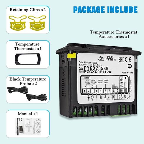 PZGXC0E112K Digital Temperature Controller 115V with Temperature Sensor Probe Compatible with Carel & Main Street Equipment BMR-23-F BMR-49-F Replaces# IR33F0AHA0 PYGXAZ0586 IMGX1J0563 in Kuwait