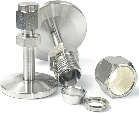Vacuum KF/NW16 to 1/8" OD Tube Compression Union SUS316L Stainless Steel Pipe Fitting Coupler in Kuwait