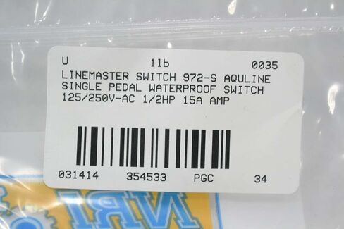 972-S AQUILINE مفتاح دواسة واحد 250V-AC 15A AMP B354533 in Kuwait