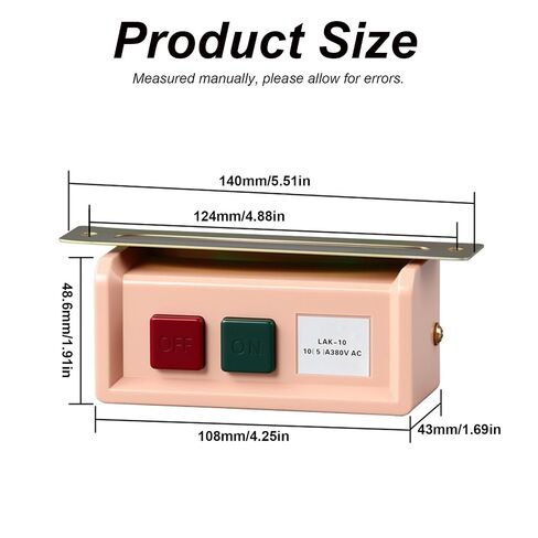 220-380V Start/Stop Pushbutton Switch, Universal Push-Button On/Off Switch, for Motor Sewing Machine (Silver Contact) in Kuwait
