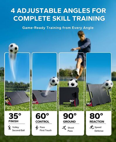 HAPBEAR 5-in-1 Soccer Rebounder Board 32x12، 4 زوايا قابلة للتعديل، قابلة للطي والفصل نظام تدريب كرة القدم للتدريب الفردي، جدار ارتداد HDPE لحقل الفناء الخلفي للمنزل in Kuwait