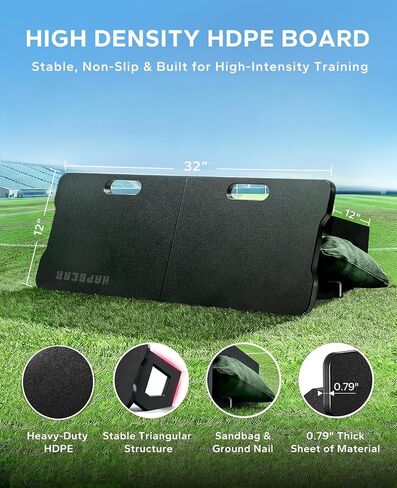 HAPBEAR 5-in-1 Soccer Rebounder Board 32x12، 4 زوايا قابلة للتعديل، قابلة للطي والفصل نظام تدريب كرة القدم للتدريب الفردي، جدار ارتداد HDPE لحقل الفناء الخلفي للمنزل in Kuwait