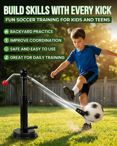 360 Soccer Trainer Solo Practice Equipment Adjustable Waist Belt Elastic Cord Ball Control Dribbling Passing Shooting Touch Training Aid Youth Kids Teens Adults in Kuwait