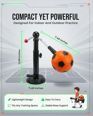 360 Soccer Trainer Solo Practice Equipment Adjustable Waist Belt Elastic Cord Ball Control Dribbling Passing Shooting Touch Training Aid Youth Kids Teens Adults in Kuwait