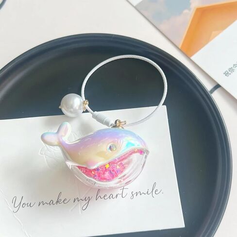 2PCS Cute Dolphin and Whale Shark Keychains for Couples,Creative Bag Charms and Wallet Pendants in Saudi Arabia