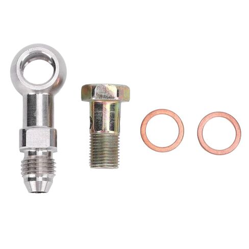 Stainless Steel Banjo Bolts, 4AN to 1/8in NPT Banjo Bolt Screw Crush Washer Kit, Strong Load Bearing Secure Connection Banjo Adapter Connector Kit in Kuwait